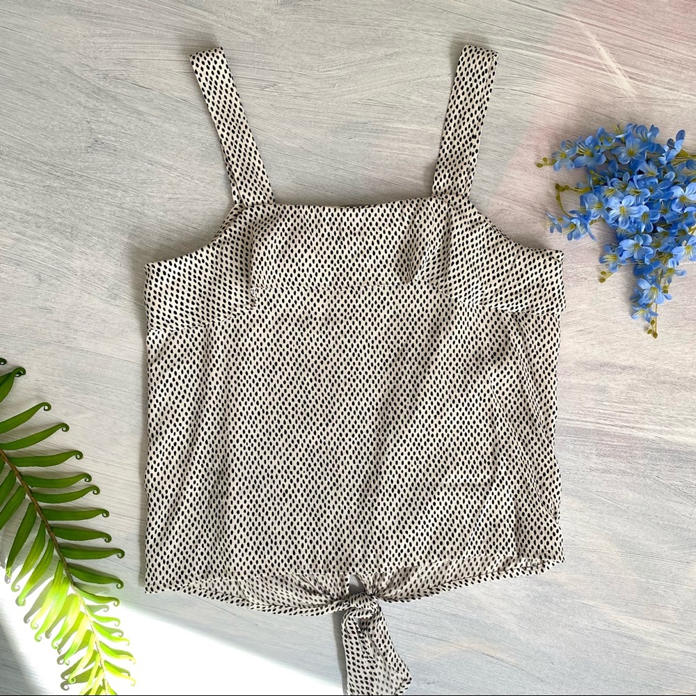 1.State French Ruffle Crop Top Sleeveless Tank Polka Dot Print Blouse - Picture 5 of 7
